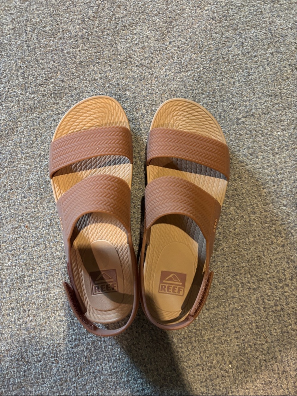 Reef Tan/Brown Dual-Strap Slide Sandals